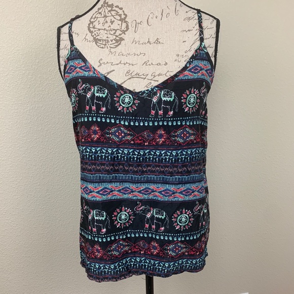 Hollister Tribal Elephant Print Tank Top Cami - Picture 2 of 5